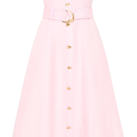 AJE Clay Belted Midi Dress in Pastel Pink, AU 6 / US 2 - Picture 3 of 13
